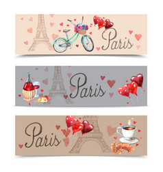 Paris Watercolor Symbols Banners