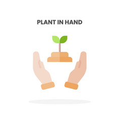 Plant In Hand Icon Flat