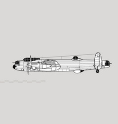 Avro Lancaster Drawing Of Ww2 Heavy Bomber