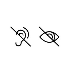 Blind And Deaf Symbol Simple Thin Line Icon