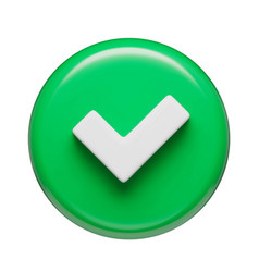 3d Realistic Tick Check Mark Sign Green Round