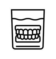 False Jaw In Glass Line Icon