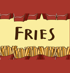 French Fries Doodle Pattern Background