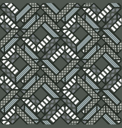 Geometric Intertwined Shapes Green Seamless