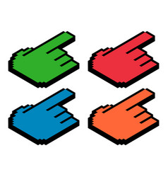 Set Of Finger Ixometric Pixel Web Cursor Click