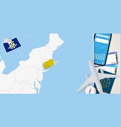 Travel To Connecticut Concept Map With Pin On Map