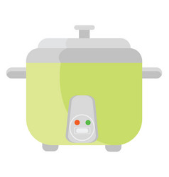 Green Rice Cooker On A White Background