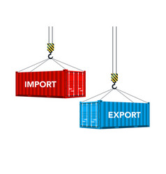 Two Cargo Containers With Import And Export