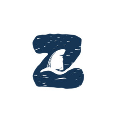 Z Letter Logo With Sharks Fin