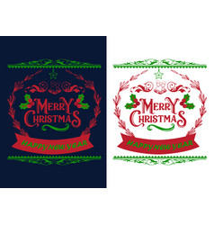 Merry Christmas Tshirt Design Black Backgr