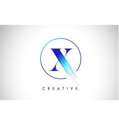 X Brush Stroke Letter Logo Design Blue Paint Logo