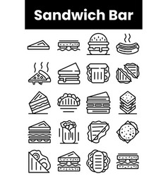 Set Of Outline Sandwich Bar Icons