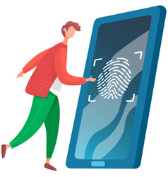 Smartphone App With Fingerprint Scanner On Touch