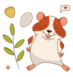 Cute Orange And White Hamster Laughing Twig