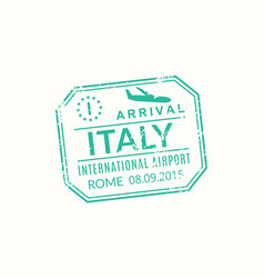 Italy Passport Stamp Visa Stamp For Travel Rome