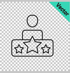 Black Line Actor Star Icon Isolated On Transparent