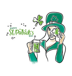 Holiday Card Beautiful Girl Happy Saint Patricks