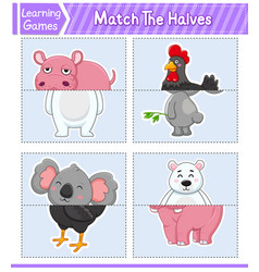 Match The Halves Of Animals Matching Game