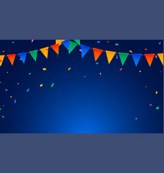 Decorative Party Flags Background With Confetti