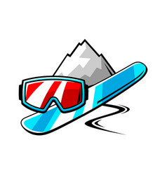 Emblem With Snowboarding Symbols Winter Sport