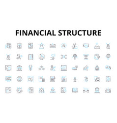 Financial Structure Linear Icons Set