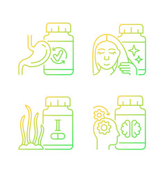 Food Supplements Gradient Linear Icons Set