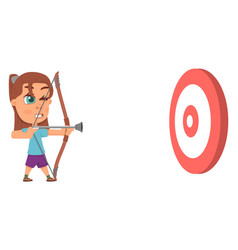 Girl Shooting With Child Bow Kid Archery Sport