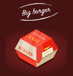 Box For Burger To Go A Restaurant Or Fast