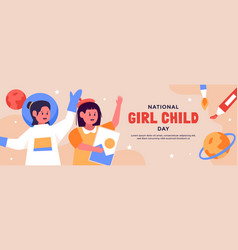 Horizontal Banner Template Of National Girl Child