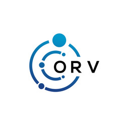 Orv Letter Technology Logo Design On White