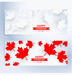 Set Of Happy Canada Day Banners