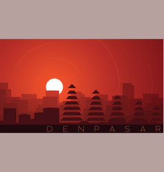 Denpasar Low Sun Skyline Scene