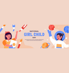 Horizontal Banner Template Of National Girl Child