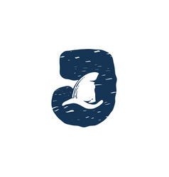 J Letter Logo With Sharks Fin