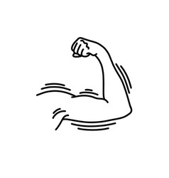 Strong Arm Doodle Icon Color Line