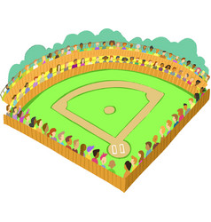 Baseball Field With Spectators In The Stands