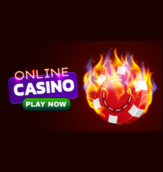 Burning Casino Chip Banner Hot Concept