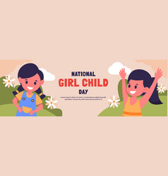 Horizontal Banner Template Of National Girl Child