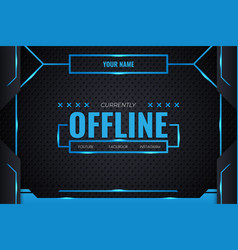 Offline streaming futuristic gaming background Vector Image