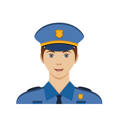 Portrait Of Police Man Character Clipart On White