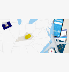 Travel To Kentucky Concept Map With Pin On Map Of