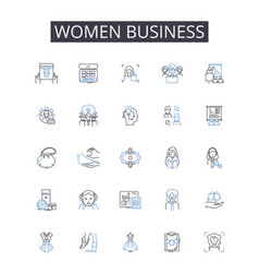 Women Business Line Icons Collection Boost