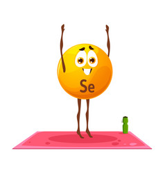 Cartoon Cheerful Se Mineral Character On Yoga