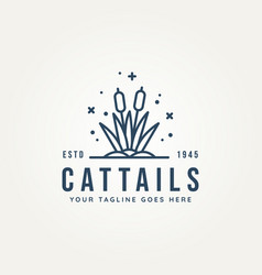 Cattail Above Water Minimalist Line Art Logo