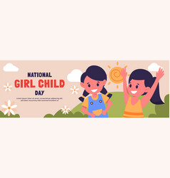 Horizontal Banner Template Of National Girl Child