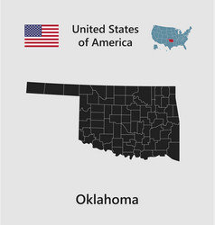 Map State Oklahoma Flag And Usa