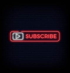 Subscribe Neon Signs Style Text