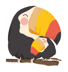 Toucan Mom With Baby Card