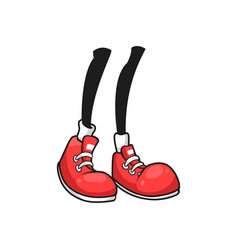 Athletic Legs Comic Limbs In Red Training Sneakers