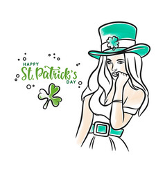 Cute Girl Holiday Card Happy Saint Patricks Day